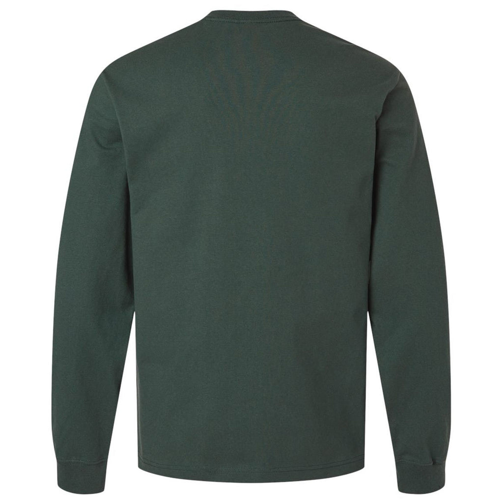 Bella + Canvas Men's Hunter Green 7.5 oz Heavyweight Long Sleeve Tee