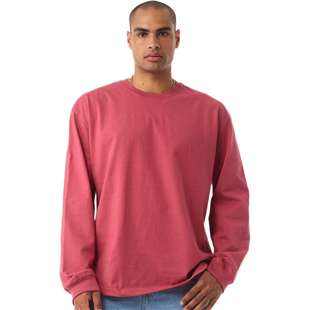 Bella + Canvas Men's Vintage Red 7.5 oz Heavyweight Long Sleeve Tee