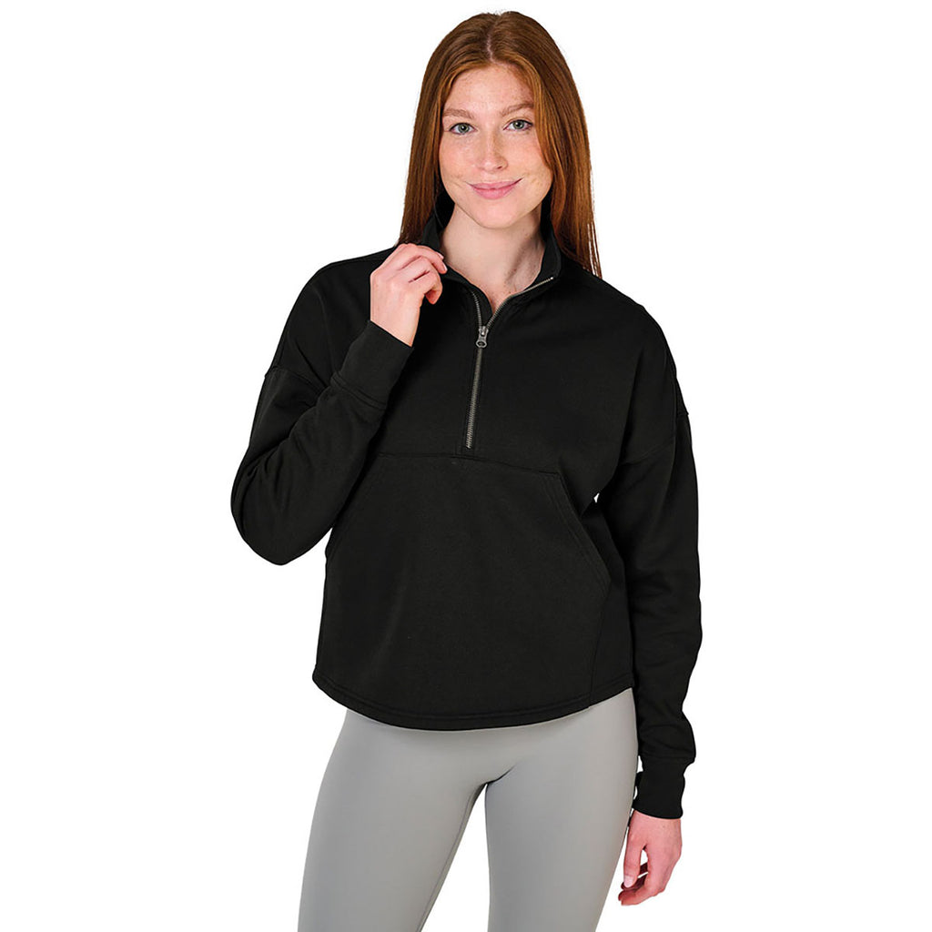 Charles River Women's Black Willow Half Zip Sweatshirt