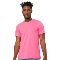 Bella + Canvas Unisex Heather Charity Pink CVC Jersey Tee