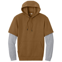 CornerStone Men's Duck Brown/Heather Grey Touch Fleece Layered Hoodie