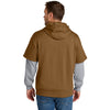 CornerStone Men's Duck Brown/Heather Grey Touch Fleece Layered Hoodie
