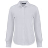 Cutter & Buck Women's White Advantage Tri-Blend Eco Soft Pique Long Sleeve Knitted Button Down