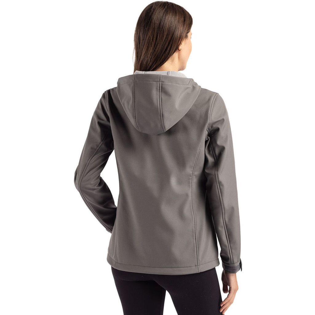 Clique Women's Pure Slate Telemark Eco Stretch Softshell Full Zip Hooded Jacket