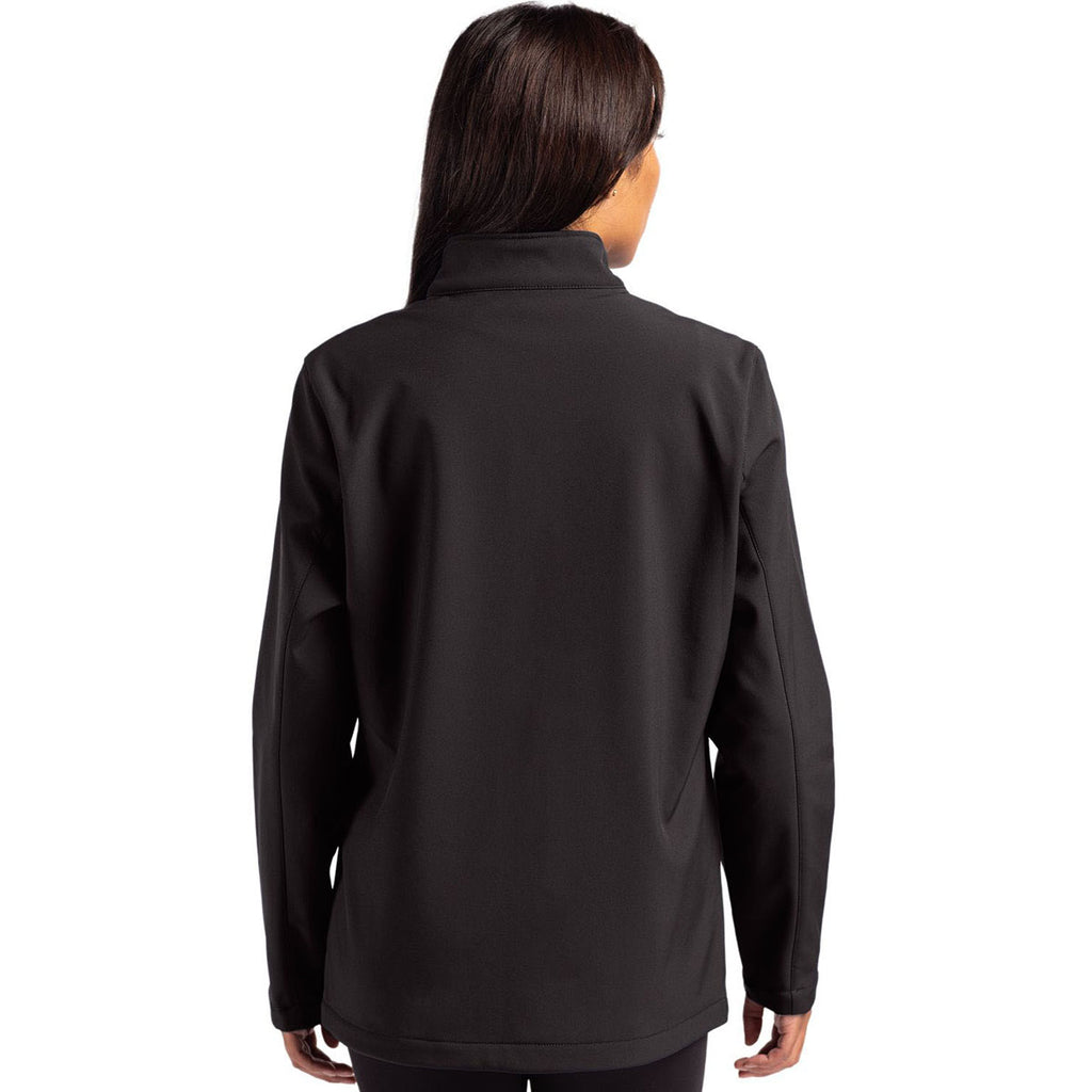 Clique Women's Black/Pure Slate Tempo Stretch Full Zip Softshell Jacket