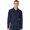 Harriton Men's Dark Navy Charge Snag and Soil Protect Long Sleeve Polo