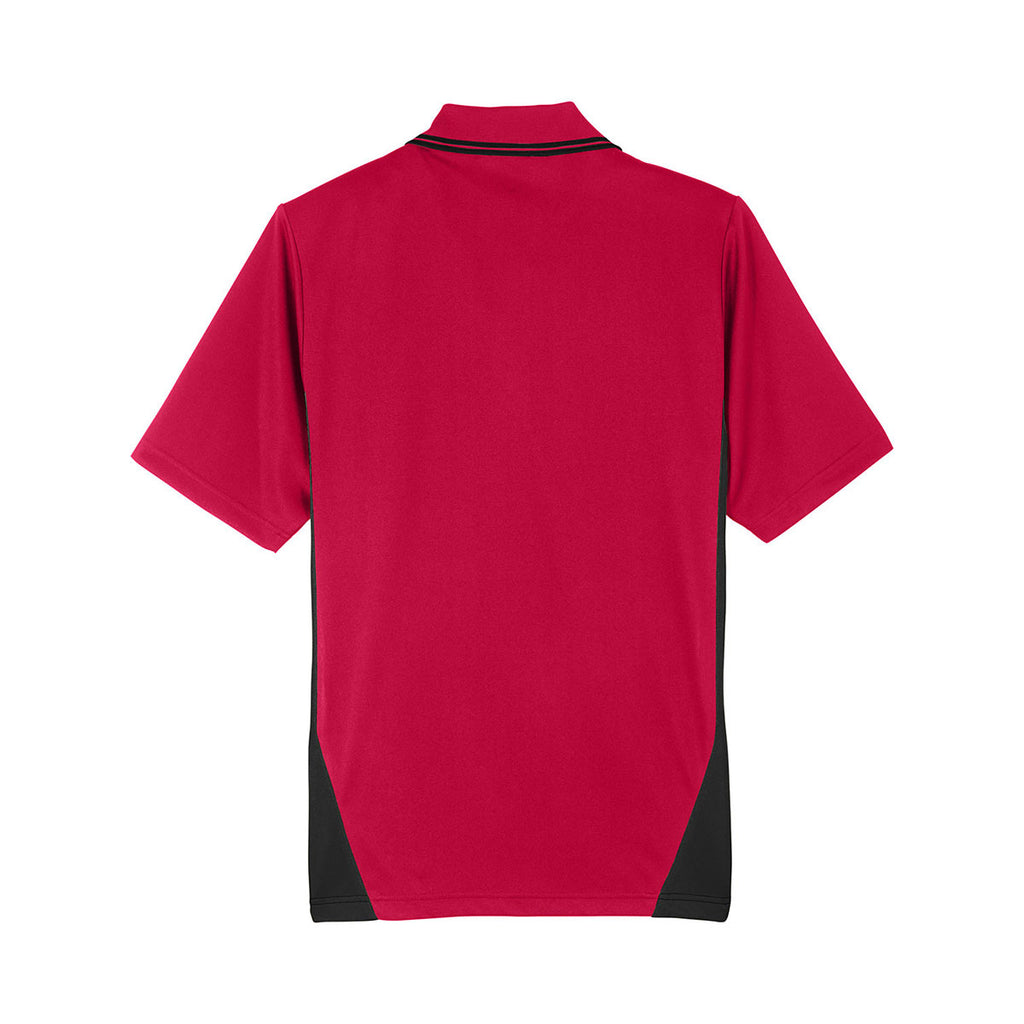 Harriton Men's Red/Black Flash Snag Protection Plus IL Colorblock Polo