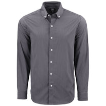 Cutter & Buck Men's Black/Elemental Grey Skyline Epic Confidence Recycled Gingham Long Sleeve Dress Shirt