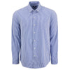 Cutter & Buck Men's Tour Blue/White Skyline Epic Confidence Recycled Gingham Long Sleeve Dress Shirt