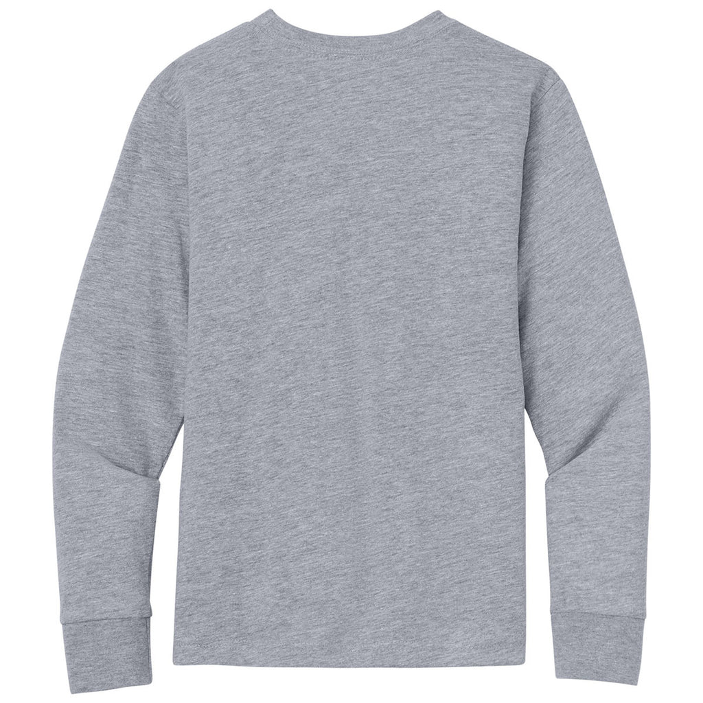 Next Level Youth Heather Gray Cotton Long Sleeve Tee