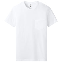 Next Level Men's White Cotton Pocket Tee