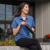 48-Hour Zusa Women's Vivid Blue/Navy Heather Stripe Polo