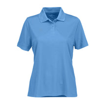 Vansport Women's Carolina Blue Omega Solid Mesh Tech Polo