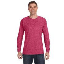 Jerzees Men's Vintage Heather Red 5.6 Oz Dri-Power Active Long-Sleeve T-Shirt