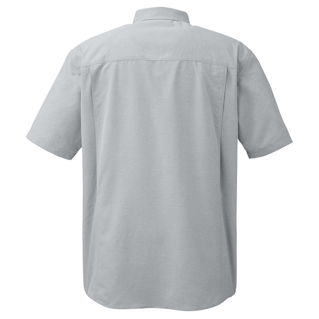Dri Duck Men's Grey Crossroad Dobby Short-Sleeve Woven Shirt