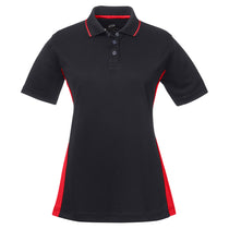 UltraClub Women's Black/Red Cool & Dry Sport Two-Tone Polo