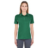 UltraClub Women's Forest Green/White Cool & Dry Sport Two-Tone Polo