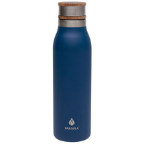 Manna Navy Ascend 18 oz. Stainless Steel Water Bottle with Acacia Lid