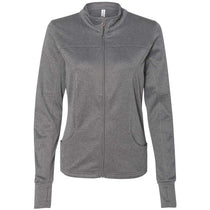 Independent Trading Co. Women's Gunmetal Heather Poly-Tech Full-Zip Track Jacket