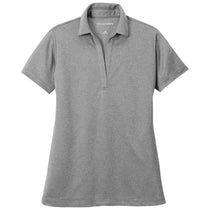 Port Authority Women's Shadow Grey Heather Heathered Silk Touch Performance Polo