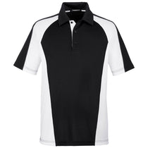 Harriton Men's Black/White/Dark Charcoal Advantage Snag Protection Plus Colorblock Polo