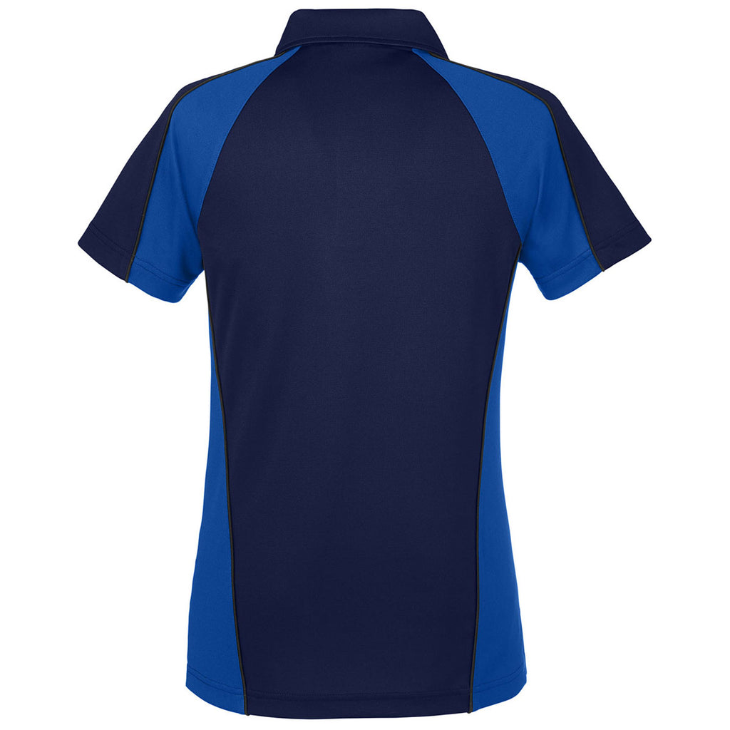 Harriton Women's Dark Navy/True Royal/Dark Charcoal Advantage Snag Protection Plus Colorblock Polo