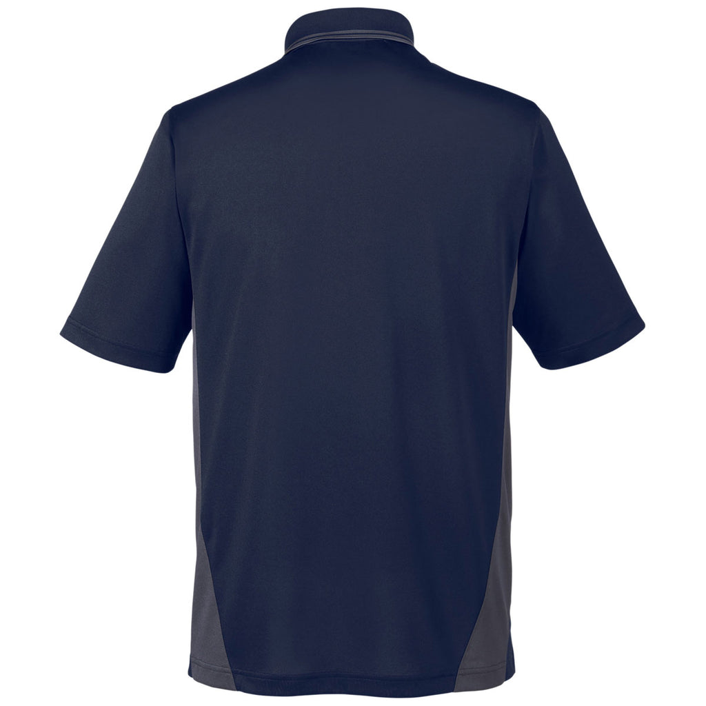 Harriton Men's Dark Navy/Dark Charcoal Tall Flash Snag Protection Plus Colorblock Polo