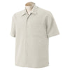 Harriton Men's Creme Barbados Textured Camp Shirt