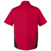 Harriton Men's Red/Black Flash Colorblock Short Sleeve Shirt