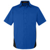 Harriton Men's True Royal/Black Tall Flash Colorblock Short Sleeve Shirt