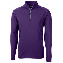 Cutter & Buck Men's College Purple Adapt Eco Knit Stretch Recycled Quarter Zip Pullover