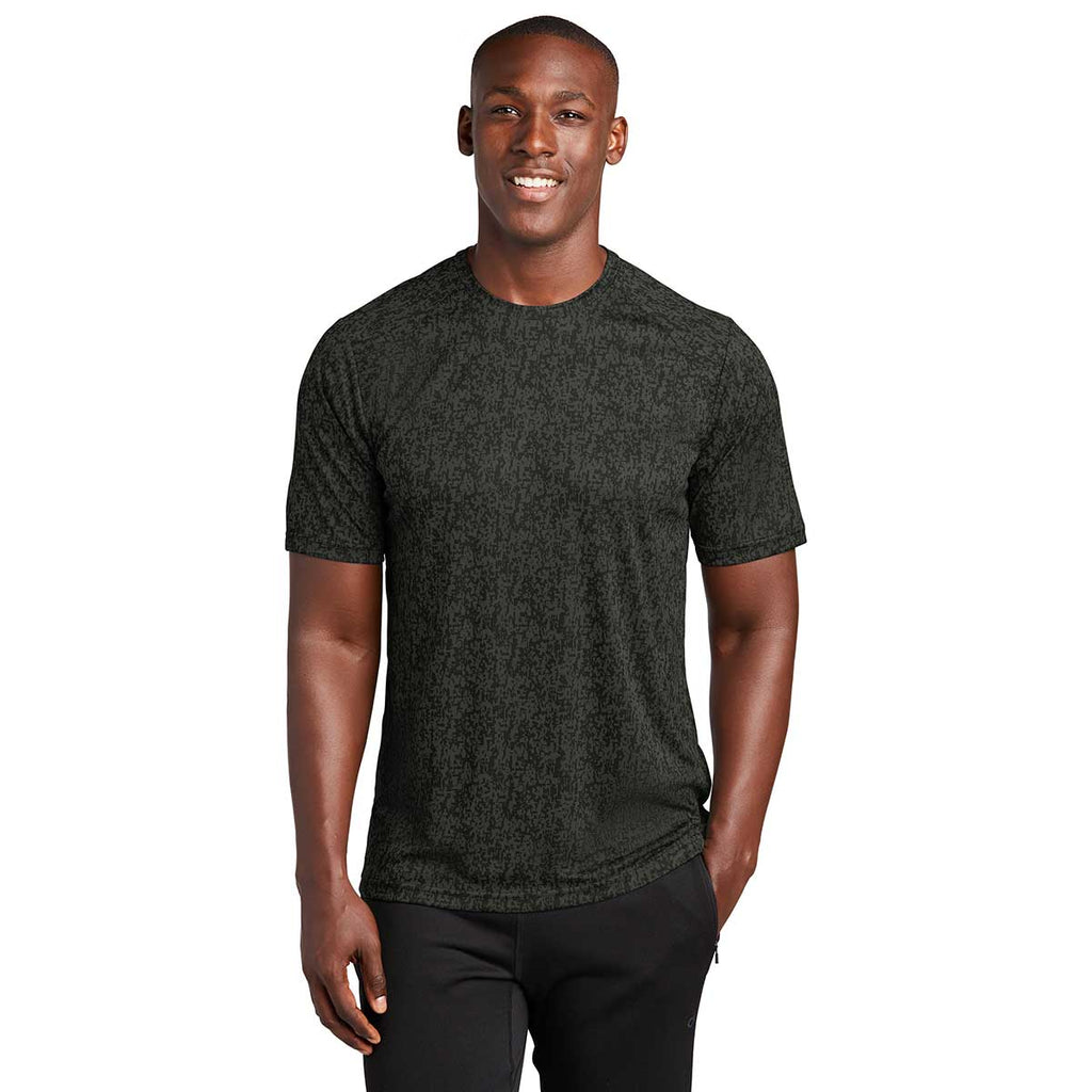 Sport-Tek Men's Black PosiCharge Digi Camo Short Sleeve Tee