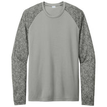 Sport-Tek Men's Grey Concrete PosiCharge Digi Camo Long Sleeve Tee