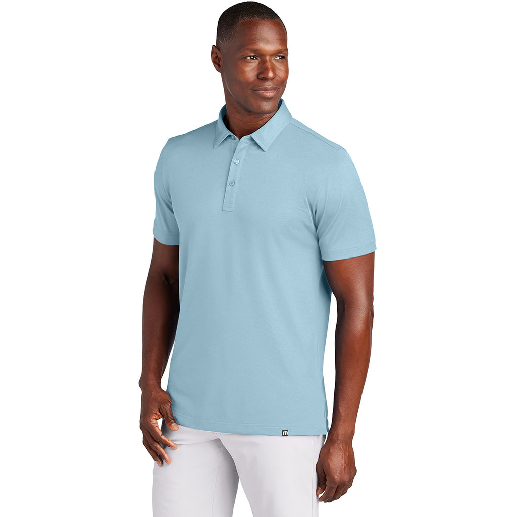 TravisMathew Men's Light Denim Blue Cabana Solid Polo