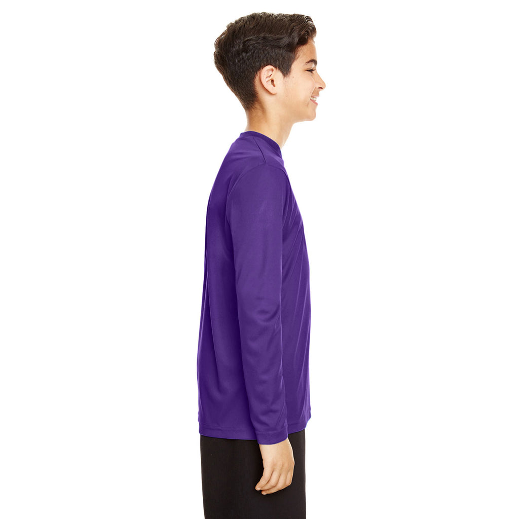Team 365 Youth Sport Purple Zone Performance Long-Sleeve T-Shirt