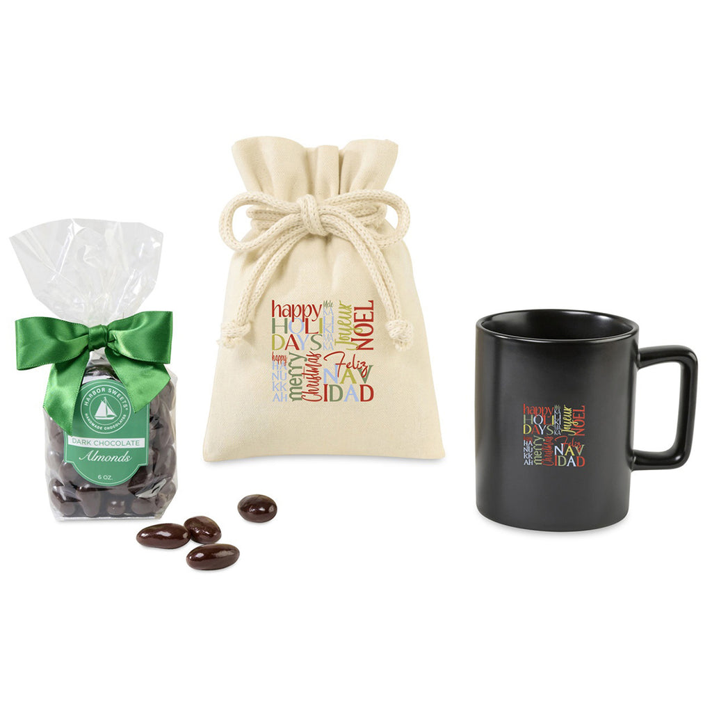 Gourmet Expressions Matte Black Harbor Sweets Chocolate Covered Almonds Mug Stuffer