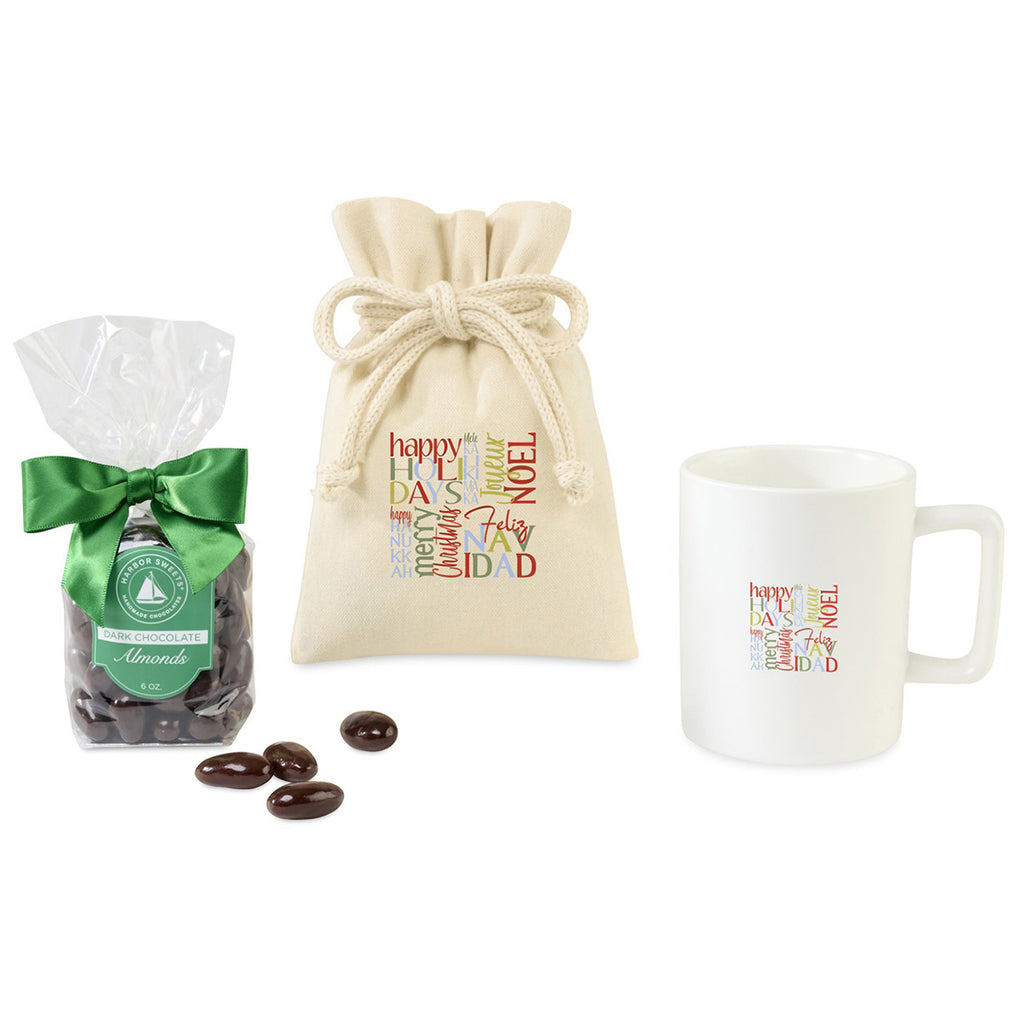 Gourmet Expressions Matte White Harbor Sweets Chocolate Covered Almonds Mug Stuffer