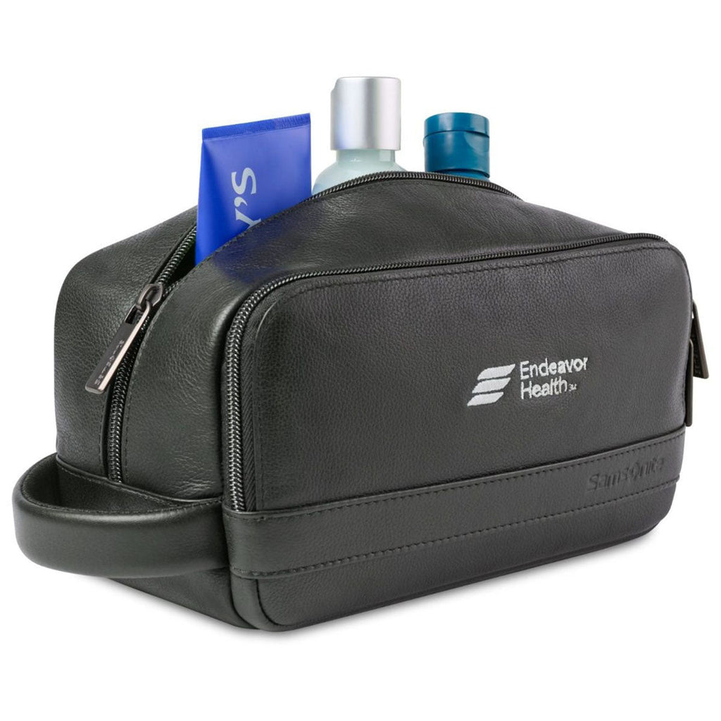Samsonite Black Leather Toiletry Bag