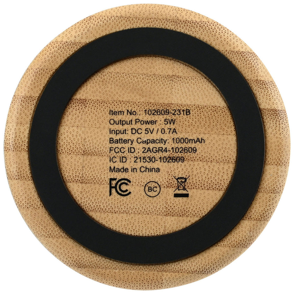 Gemline Bamboo Reed Circle Bamboo Wireless Speaker