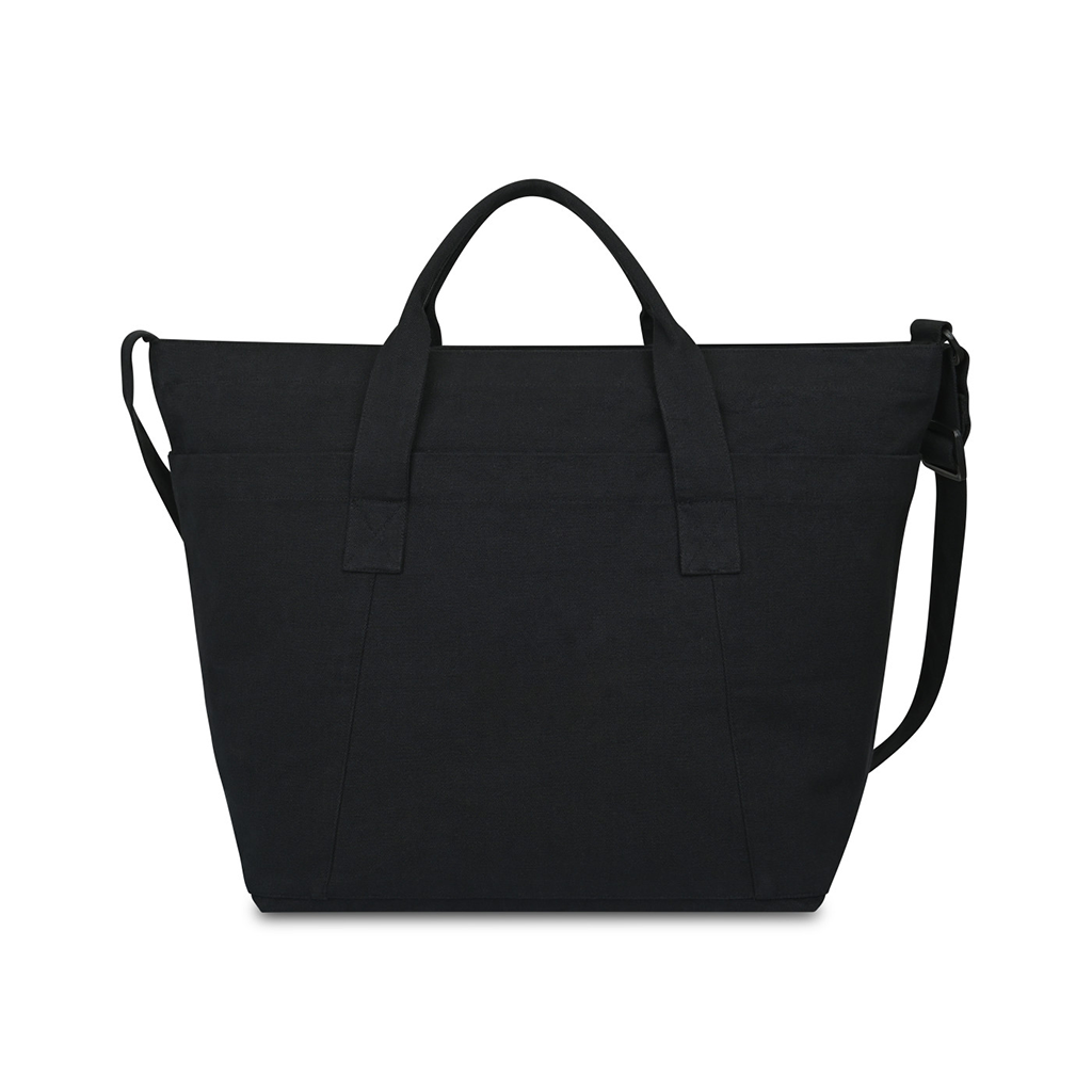 Gemline Black Recycled Cotton Weekender Tote - AWARE