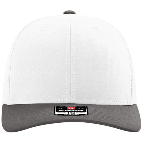 Richardson White/White/Charcoal Trucker Cap