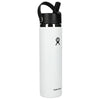 48-Hour Hydro Flask White Wide Mouth 24oz Bottle with Flex Straw Cap