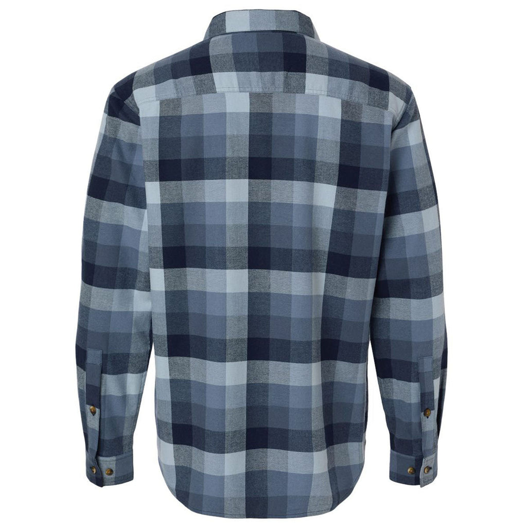 Columbia Men's Collegiate Navy Multi Buffalo Check Cornell Woods Flannel Shirt
