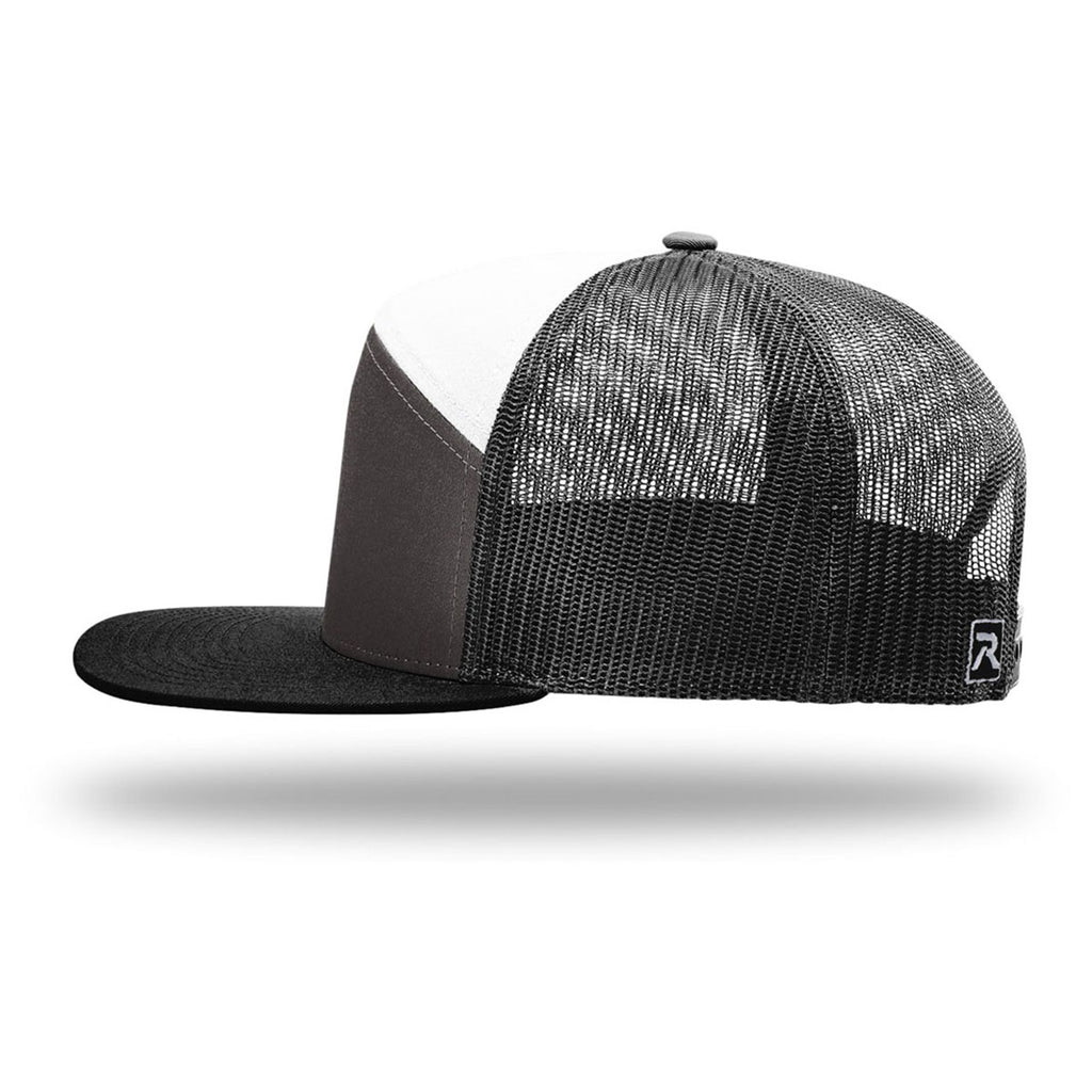 Richardson Charcoal/Black/White 7-Panel Trucker
