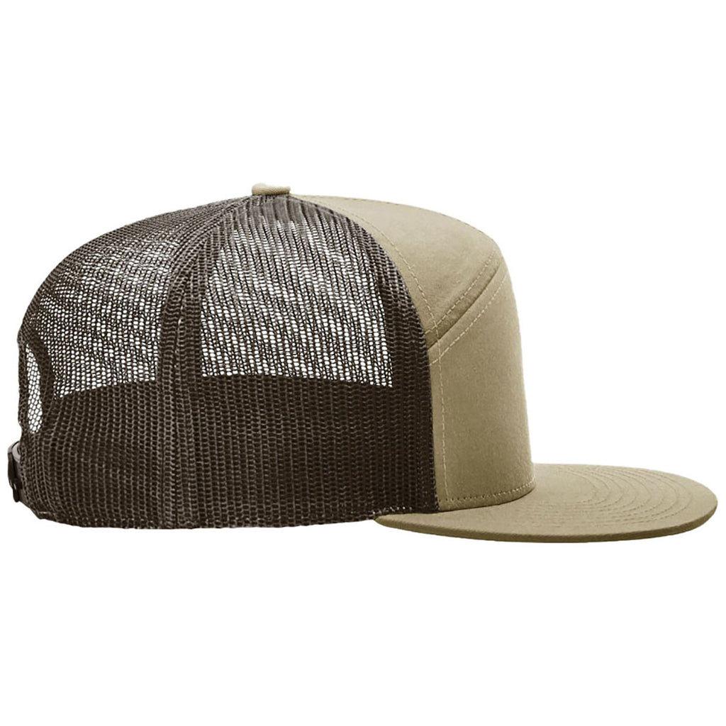 Richardson Pale Khaki/Brown 7-Panel Trucker