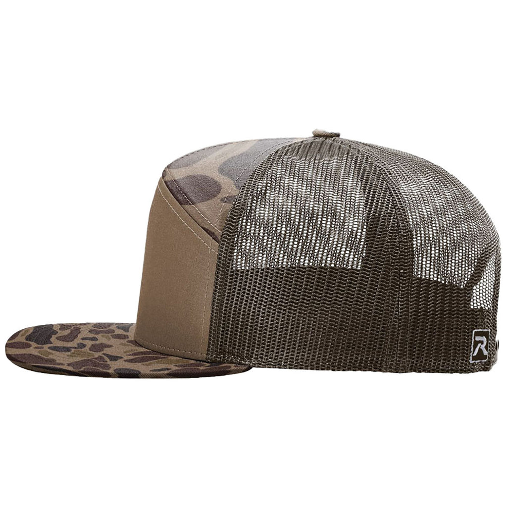 Richardson Bark Duck Camo/Brown Printed 7-Panel Trucker