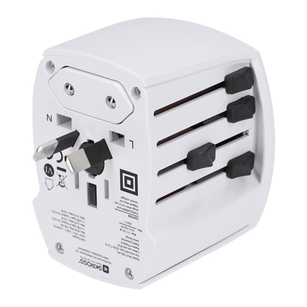 SKROSS White World Travel Adapter MUV USB Type A & Type C