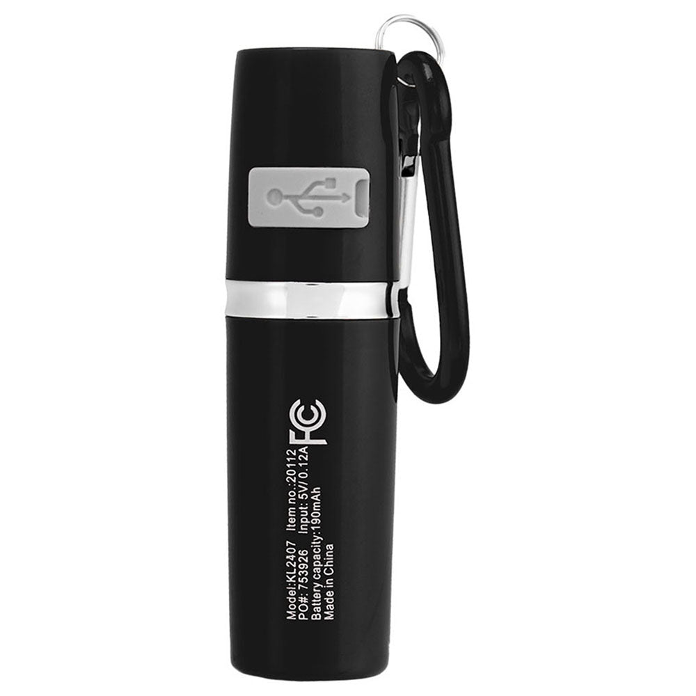 HIT Black Rechargeable Portable Alarm And Flashlight With Carabiner Attachment
