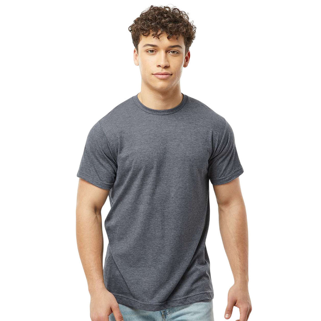 Tultex Unisex Heather Navy Poly-Rich T-Shirt
