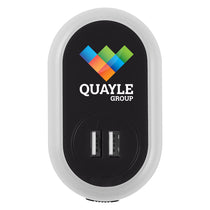 Hit Black UL Listed Nightlight A/C Adapter With Dual USB Ports